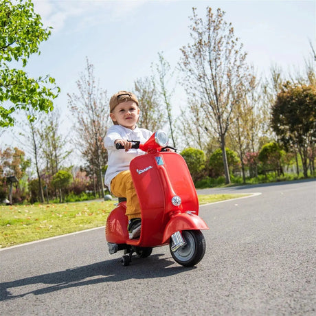 12V Vespa Electric Ride-On Scooter with LED Lights, Music