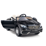 Black 12V Mercedes Benz Maybach S650 Kids 1 Seater Ride On Car with Rubber Wheels, Remote