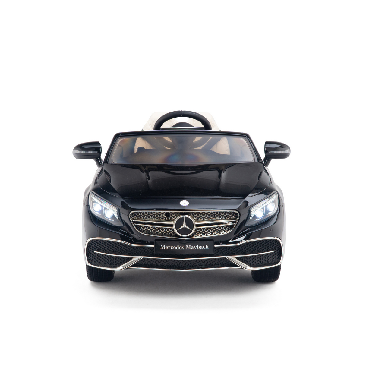 Black 12V Mercedes Benz Maybach S650 Kids 1 Seater Ride On Car with Rubber Wheels, Remote