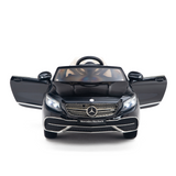 Black 12V Mercedes Benz Maybach S650 Kids 1 Seater Ride On Car with Rubber Wheels, Remote