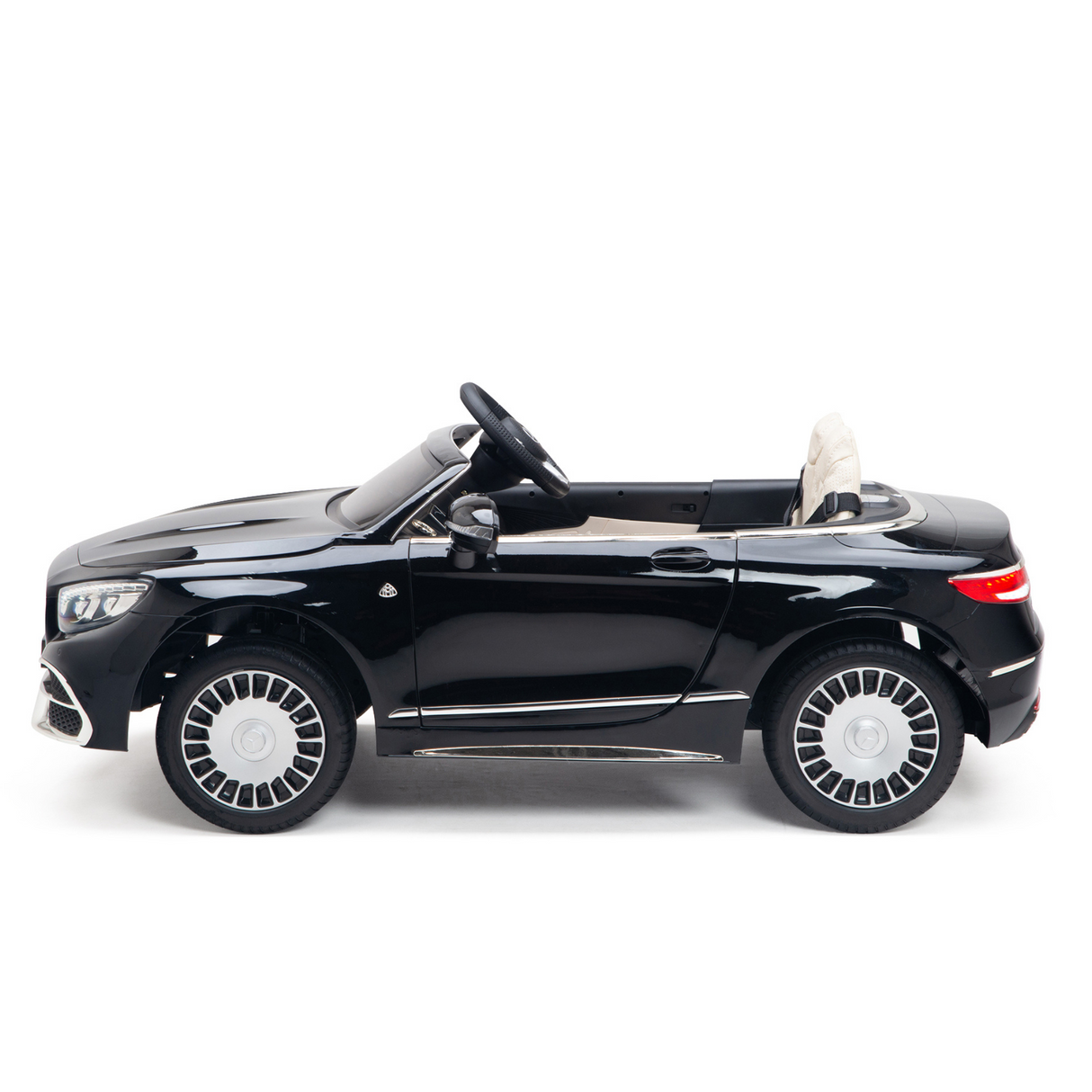 Black 12V Mercedes Benz Maybach S650 Kids 1 Seater Ride On Car with Rubber Wheels, Remote