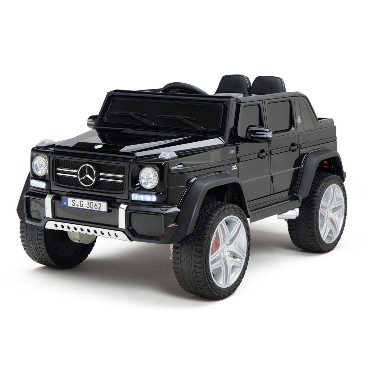 Black 12V Mercedes Benz Maybach G650s Kids 4X4 Ride on Car with Rubber Wheels, Remote