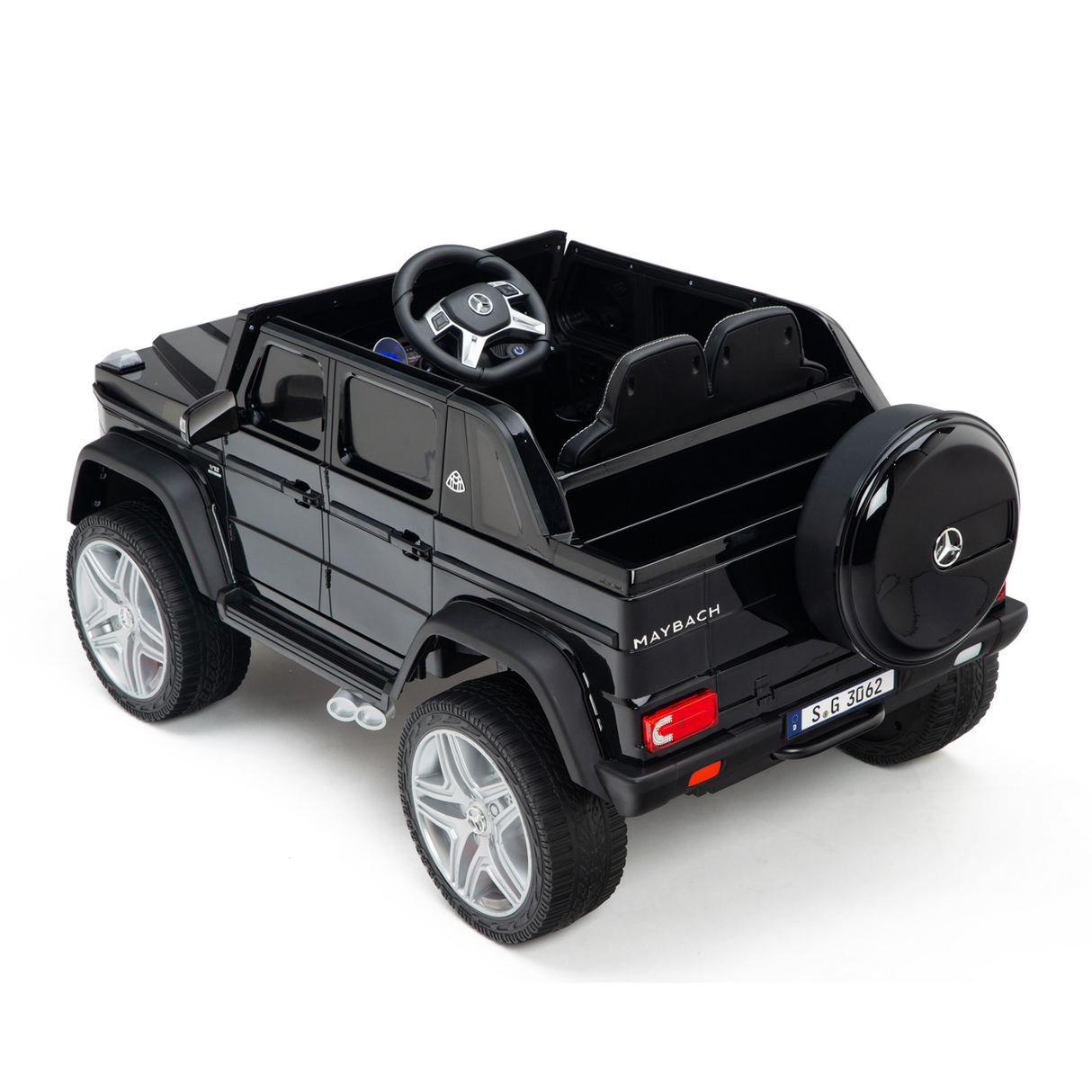 Black 12V Mercedes Benz Maybach G650s Kids 4X4 Ride on Car with Rubber Wheels, Remote