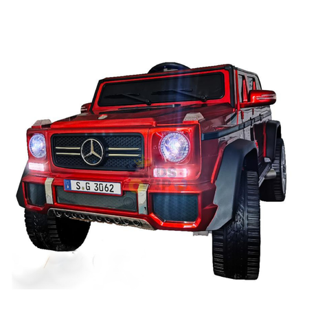 Burgundy Red 12V Mercedes Benz Maybach G650s Kids 4X4 Ride on Car with Rubber Wheels, Remote