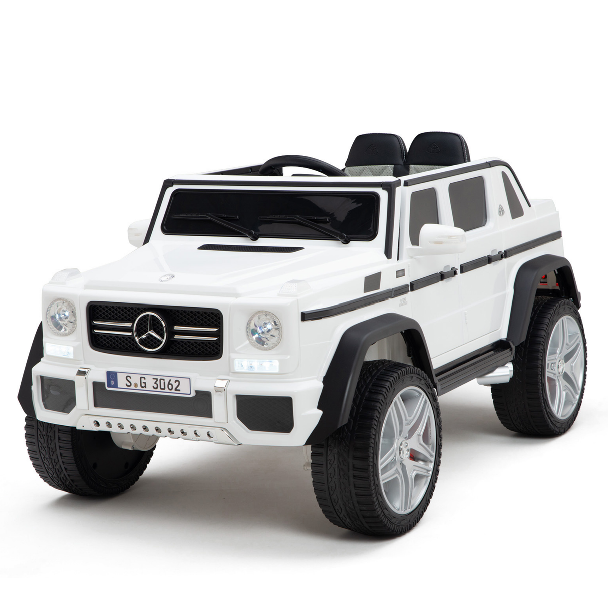 White 12V Mercedes Benz Maybach G650s Kids 4X4 Ride on Car with Rubber Wheels, Remote