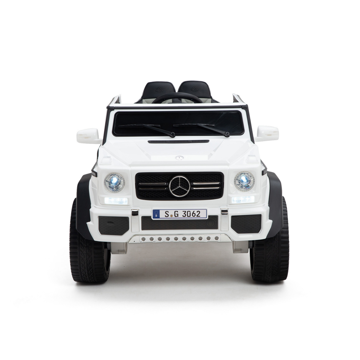 White 12V Mercedes Benz Maybach G650s Kids 4X4 Ride on Car with Rubber Wheels, Remote