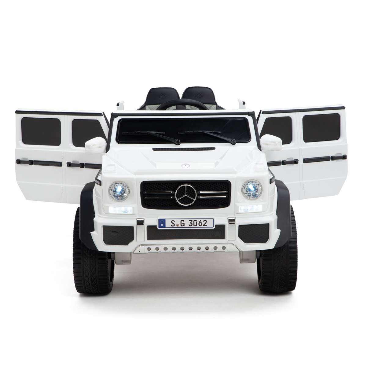 White 12V Mercedes Benz Maybach G650s Kids 4X4 Ride on Car with Rubber Wheels, Remote