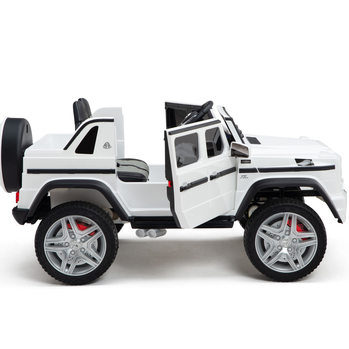 White 12V Mercedes Benz Maybach G650s Kids 4X4 Ride on Car with Rubber Wheels, Remote