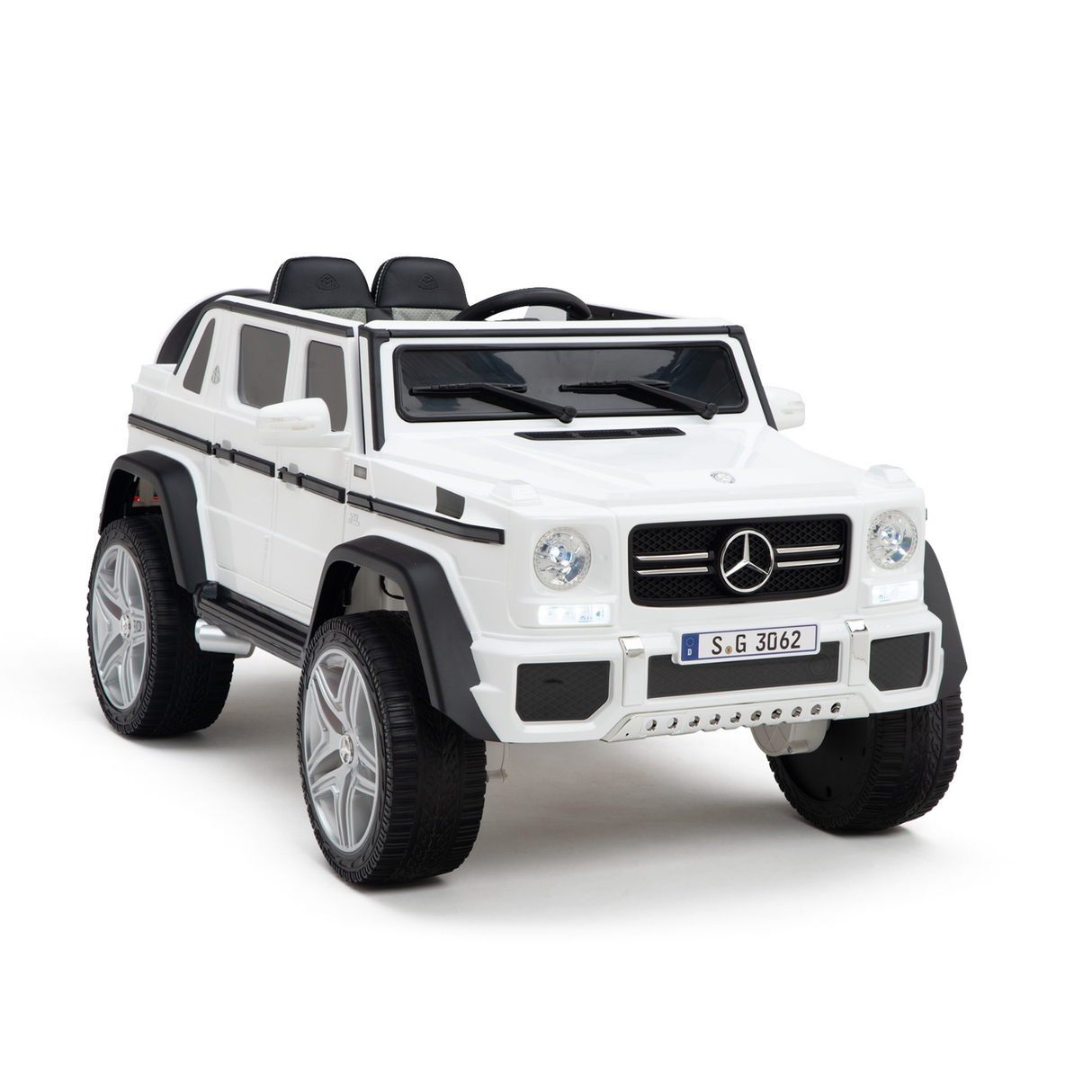 White 12V Mercedes Benz Maybach G650s Kids 4X4 Ride on Car with Rubber Wheels, Remote