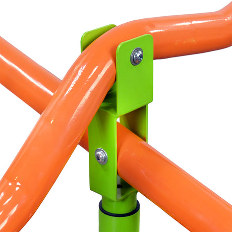 XSS004 Outdoor Playground Seesaw with 360-Degree Rotation for Kids, Sturdy Plastic Seats in Blue and Green