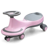 Kids Pink Wiggle Car Ride-On with Motion Activated Luminous Wheels
