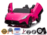 Experience Luxury: Pink XXL 24V /105W Maserati MC20 | Premium 2-Seater with RC, Leather Seats & Rubber Tires