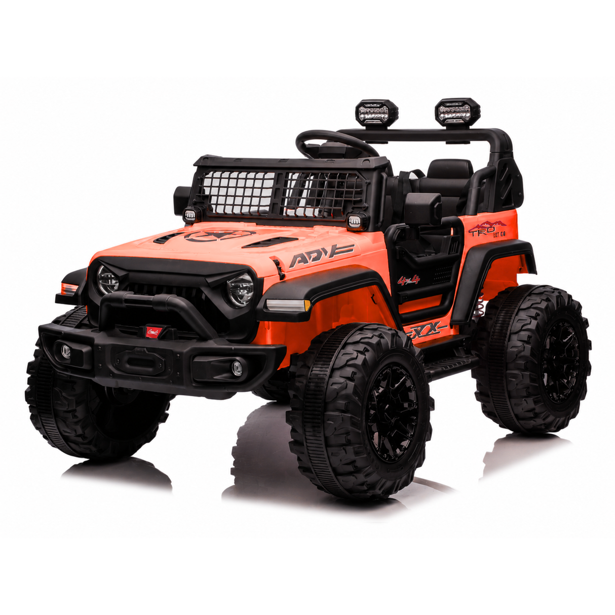 Orange 24V/2WD Xtreme Edition Ride on Truck, Eva Wheels and Leather Seats
