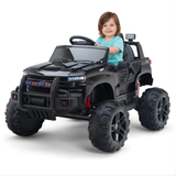 Black 24V Chevrolet Silverado Kids Licensed 1 Seater Ride On Lifted Truck with Remote