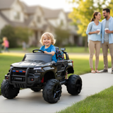 Black 24V Chevrolet Silverado Kids Licensed 1 Seater Ride On Lifted Truck with Remote