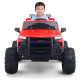 Red 24V Chevrolet Silverado Kids Licensed 1 Seater Ride On Lifted Truck with Remote
