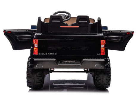 Black 24V/2WD Chevrolet Silverado Kids Licensed 2 Seater Ride On Truck with Music, Rc