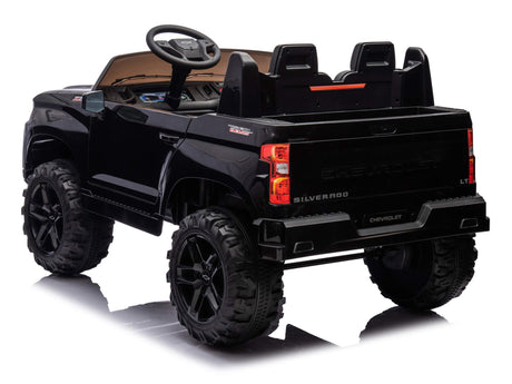 Black 24V/2WD Chevrolet Silverado Kids Licensed 2 Seater Ride On Truck with Music, Rc