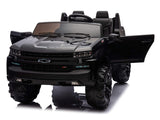Black 24V Chevrolet Silverado Kids Licensed 2 Seater Ride On Truck with Music, Rc
