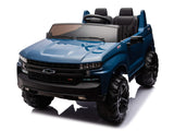 Blue 24V/4WD Premium Chevrolet Silverado Kids Licensed 2 Seater Ride On Truck with RC