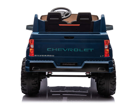 Blue 24V/4WD Premium Chevrolet Silverado Kids Licensed 2 Seater Ride On Truck with RC