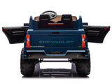 Blue 24V/4WD Premium Chevrolet Silverado Kids Licensed 2 Seater Ride On Truck with RC