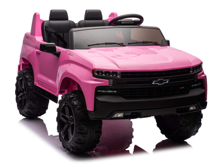 Pink 24V/2WD Chevrolet Silverado Kids Licensed 2 Seater Ride On Truck with Music, Rc