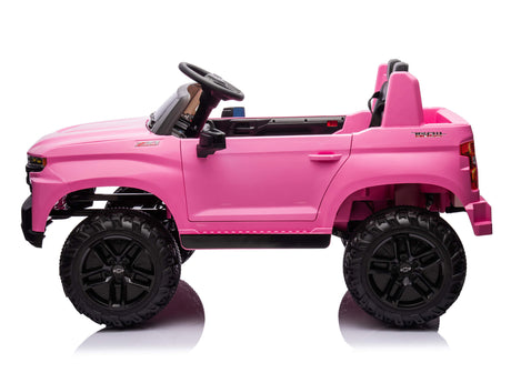Pink 24V/2WD Chevrolet Silverado Kids Licensed 2 Seater Ride On Truck with Music, Rc