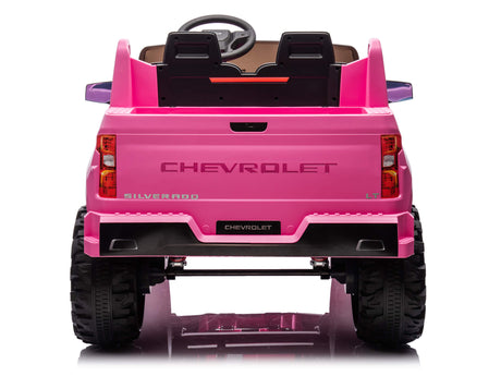 Pink 24V/2WD Chevrolet Silverado Kids Licensed 2 Seater Ride On Truck with Music, Rc