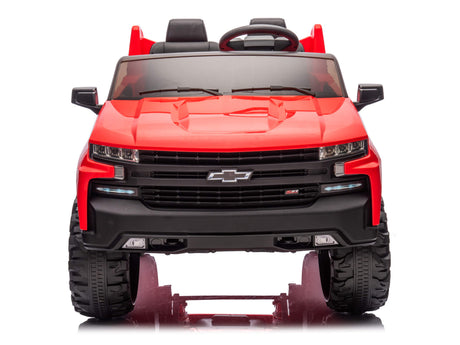 Red 24V/2WD Chevrolet Silverado Kids Licensed 2 Seater Ride On Truck with Music, Rc