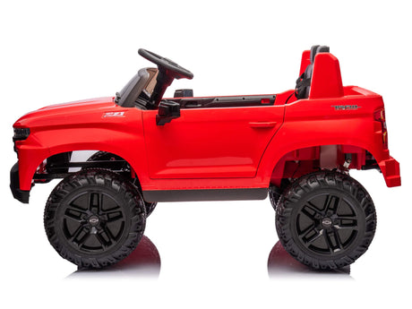 Red 24V/2WD Chevrolet Silverado Kids Licensed 2 Seater Ride On Truck with Music, Rc