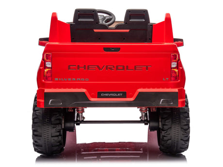 Red 24V/2WD Chevrolet Silverado Kids Licensed 2 Seater Ride On Truck with Music, Rc