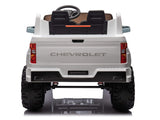 White 24V Chevrolet Silverado Kids Licensed 2 Seater Ride On Truck with Music, Rc