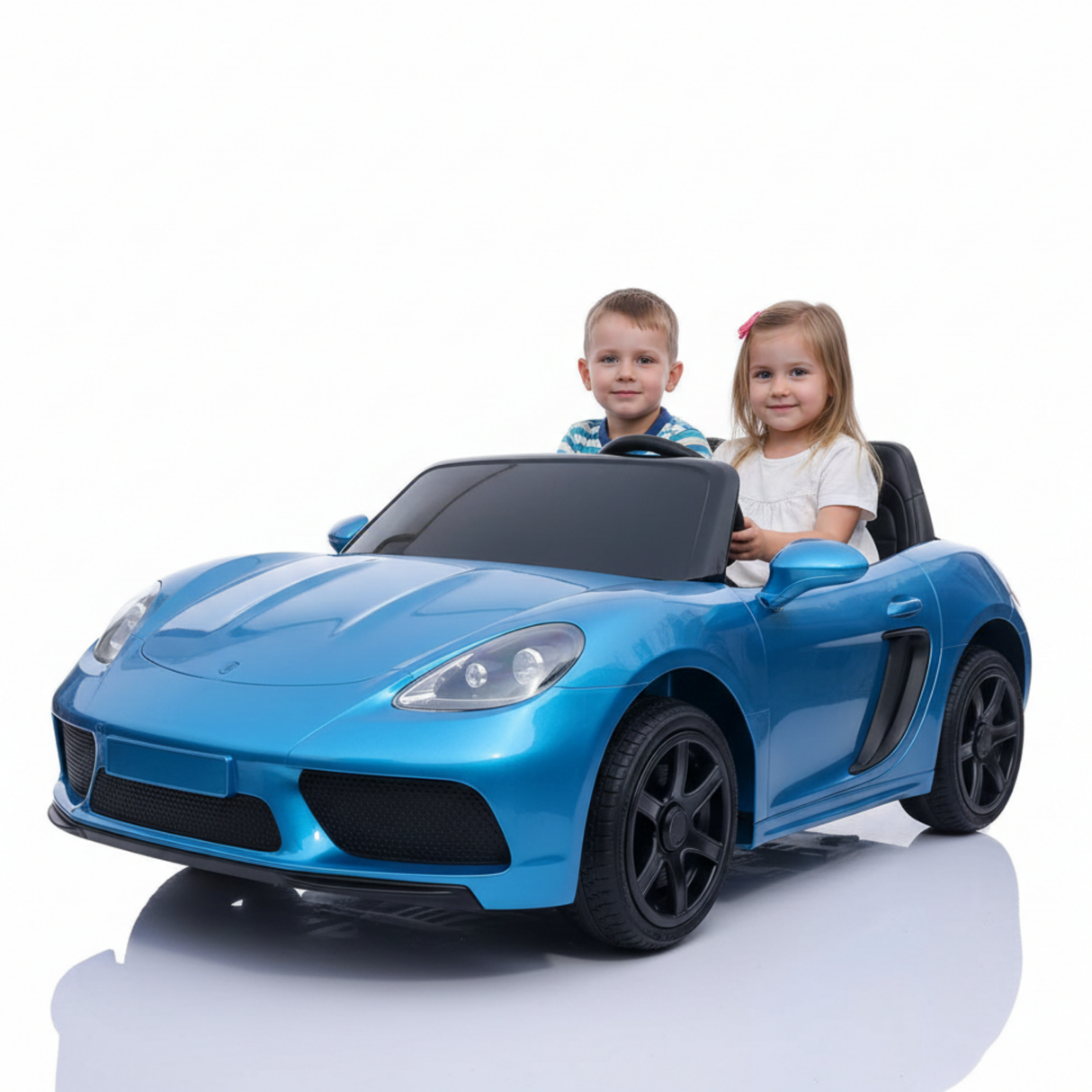 Metallic Blue 24V/180W SuperSport XXL Big Kids Ride-On Car W/ Real Rubber Tires & Brushless Motor