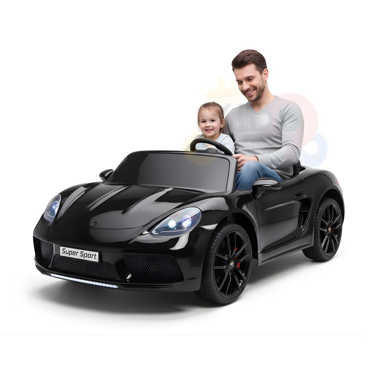 Black 24V/180W SuperSport XXL Big Kids Ride-On Car W/ Real Rubber Tires & Brushless Motor