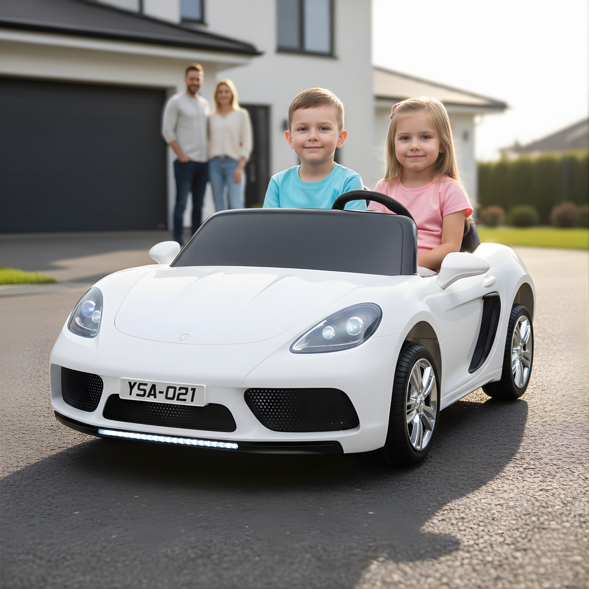 White 24V/180W SuperSport XXL Big Kids Ride-On Car W/ Real Rubber Tires & Brushless Motor
