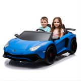Blue 24V/180W Lamborghini SV Limited Edition XXL Ride-On Supercar with Air-Filled Rubber Tires — 9MPH
