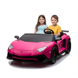 Pink 24V/180W Lamborghini SV Limited Edition XXL Ride-On Supercar with Air-Filled Rubber Tires — 9MPH
