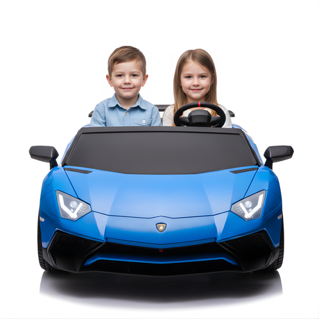 Blue 24V/180W Lamborghini SV Limited Edition XXL Ride-On Supercar with Air-Filled Rubber Tires — 9MPH