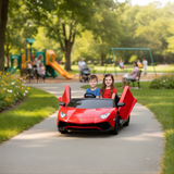 Red 24V/180W Lamborghini SV Limited Edition XXL Ride-On Supercar with Air-Filled Rubber Tires — 9MPH