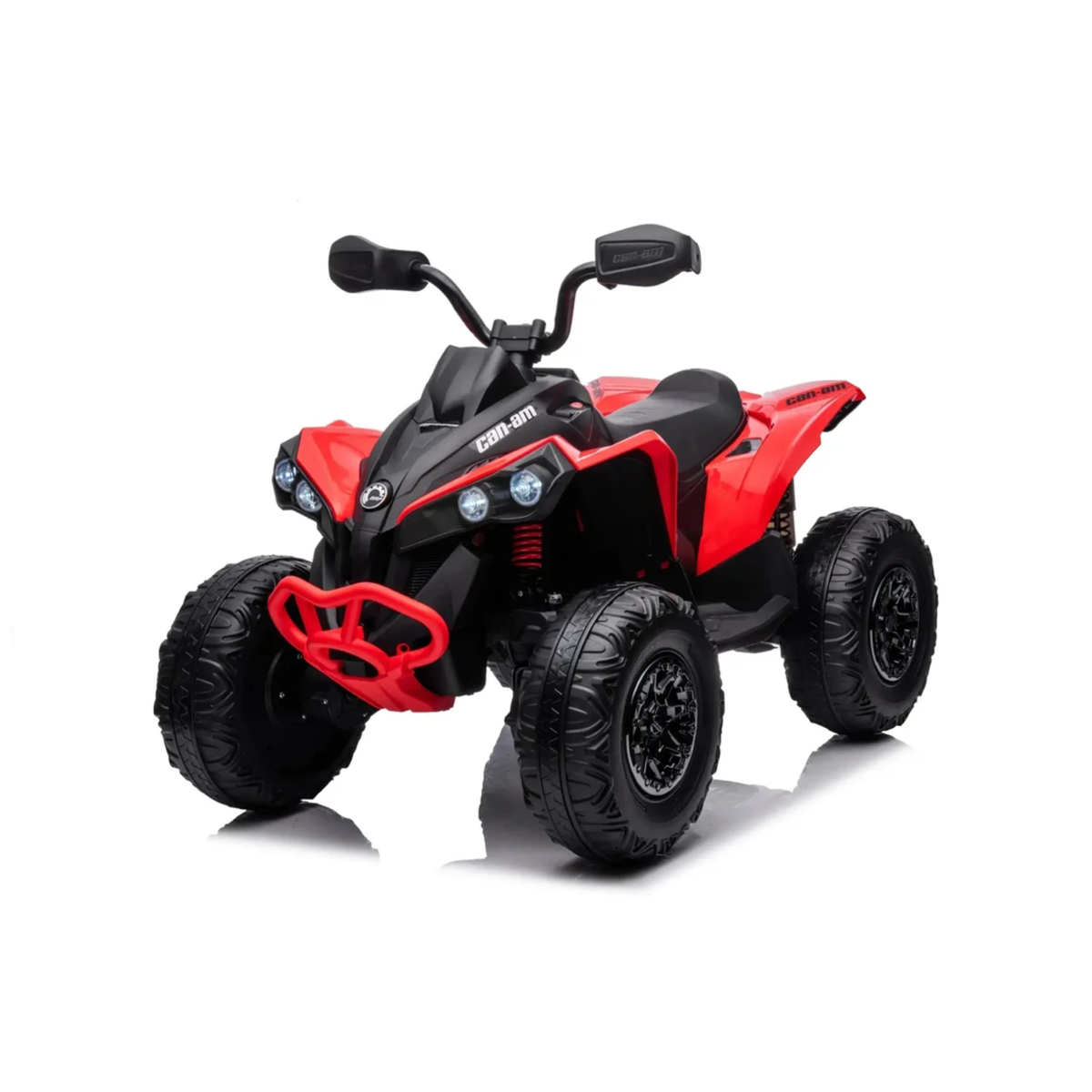 Red 24V Can-Am Renegade 4X4 Premium Edition Ride-On Quad ATV for Kids with EVA Tires, Lights, Music