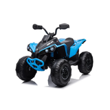 Blue 24V Can-Am Renegade 4X4 Premium Edition Ride-On Quad ATV for Kids with EVA Tires, Lights, Music