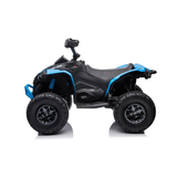 Blue 24V Can-Am Renegade 4X4 Premium Edition Ride-On Quad ATV for Kids with EVA Tires, Lights, Music