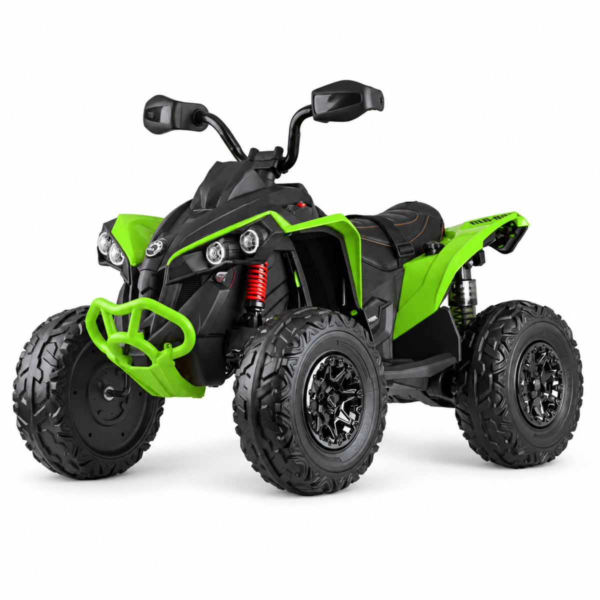 Green 24V Can-Am Renegade 4X4 Premium Edition Ride-On Quad ATV for Kids with EVA Tires, Lights, Music