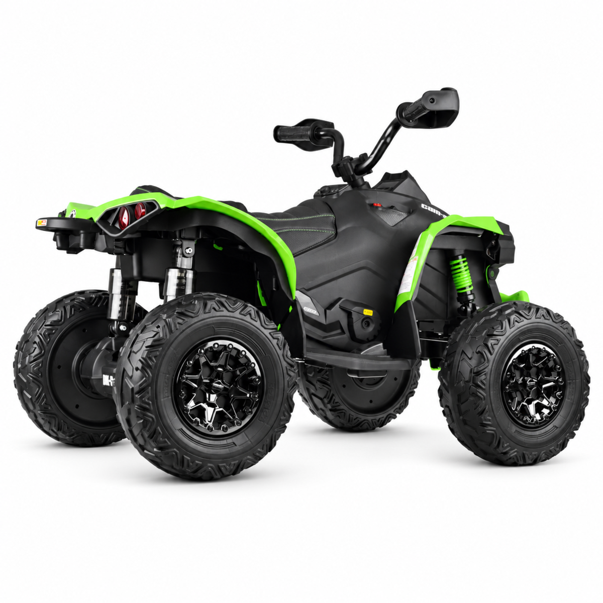 Green 24V Can-Am Renegade 4X4 Premium Edition Ride-On Quad ATV for Kids with EVA Tires, Lights, Music