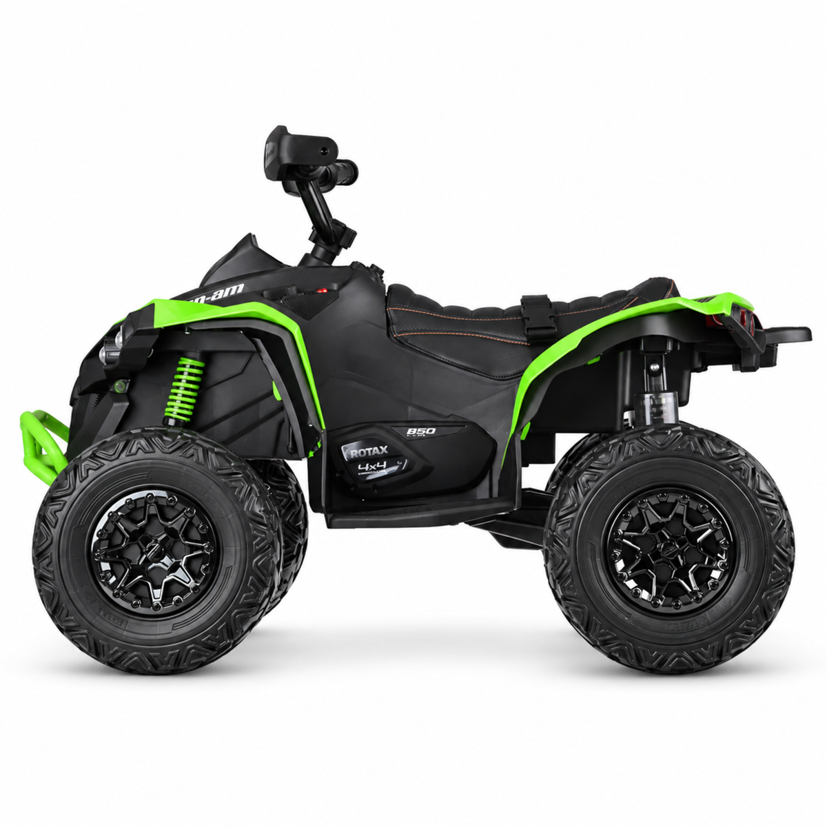 Green 24V Can-Am Renegade 4X4 Premium Edition Ride-On Quad ATV for Kids with EVA Tires, Lights, Music