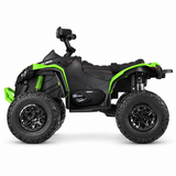 Green 24V Can-Am Renegade 4X4 Premium Edition Ride-On Quad ATV for Kids with EVA Tires, Lights, Music