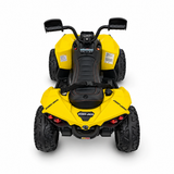 Yellow 24V Can-Am Renegade 4X4 Premium Edition Ride-On Quad ATV for Kids with EVA Tires, Lights, Music