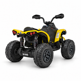 Yellow 24V Can-Am Renegade 4X4 Premium Edition Ride-On Quad ATV for Kids with EVA Tires, Lights, Music