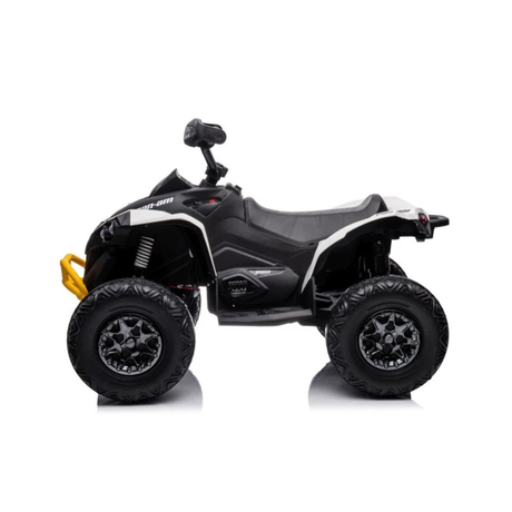 White 24V Can-Am Renegade 4X4 Premium Edition Ride-On Quad ATV for Kids with EVA Tires, Lights, Music